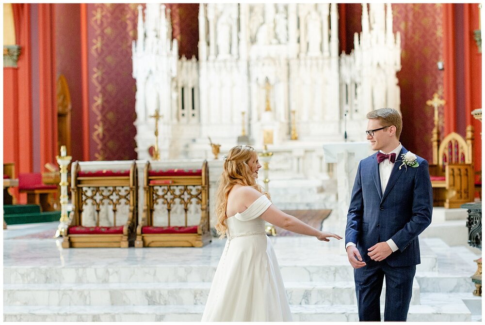 The first look at A Holy Family Cathedral Wedding.