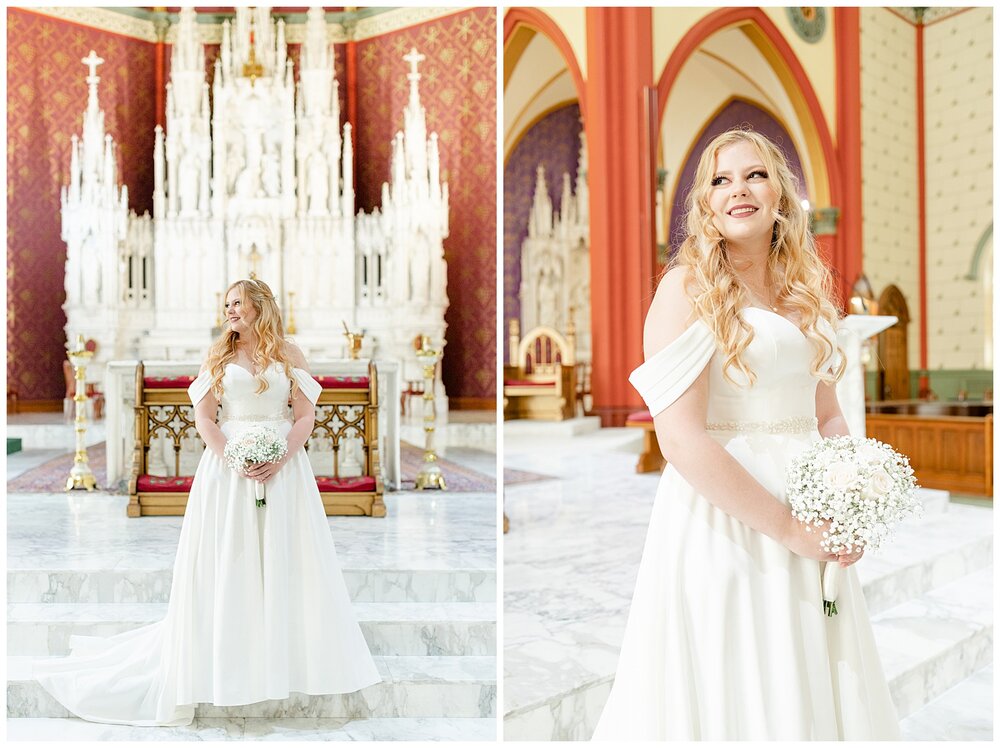 A Holy Family Cathedral Wedding bridal portraits.