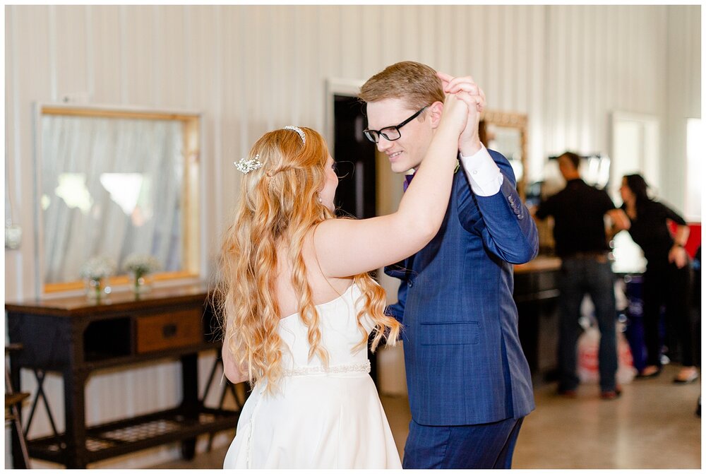 First dance between Bailey and Logan after A Holy Family Cathedral Wedding.
