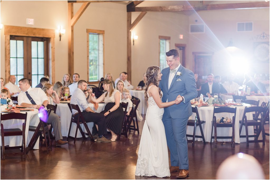 The couple's first dance at their Eleven Oaks Ranch Wedding.