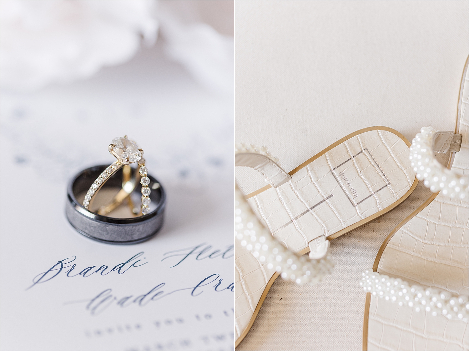 Bride and groom's rings at their Dream Point Ranch Wedding