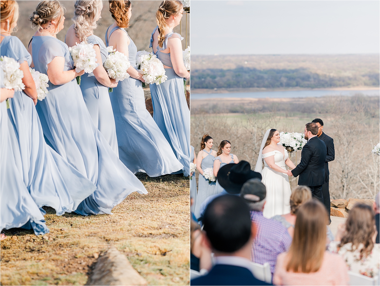 The wedding ceremony at Dream Point Ranch Wedding.