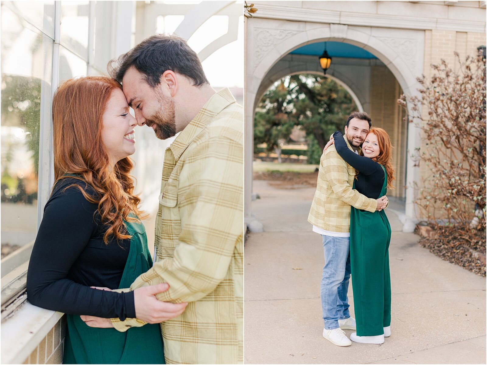 An engagement session in the garden and at the mansion at woodward park.