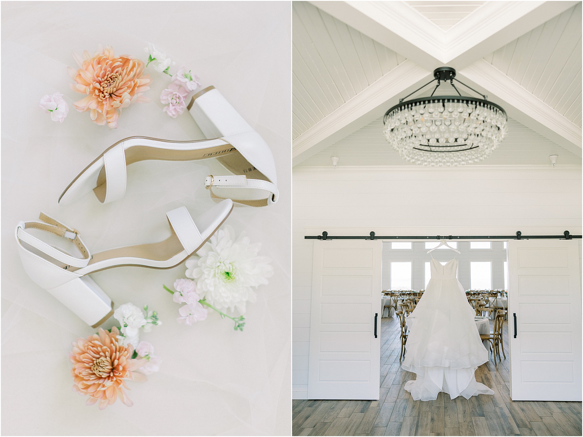 Showcasing the bride's dress at Lakeview Hills wedding venue in Oklahoma.