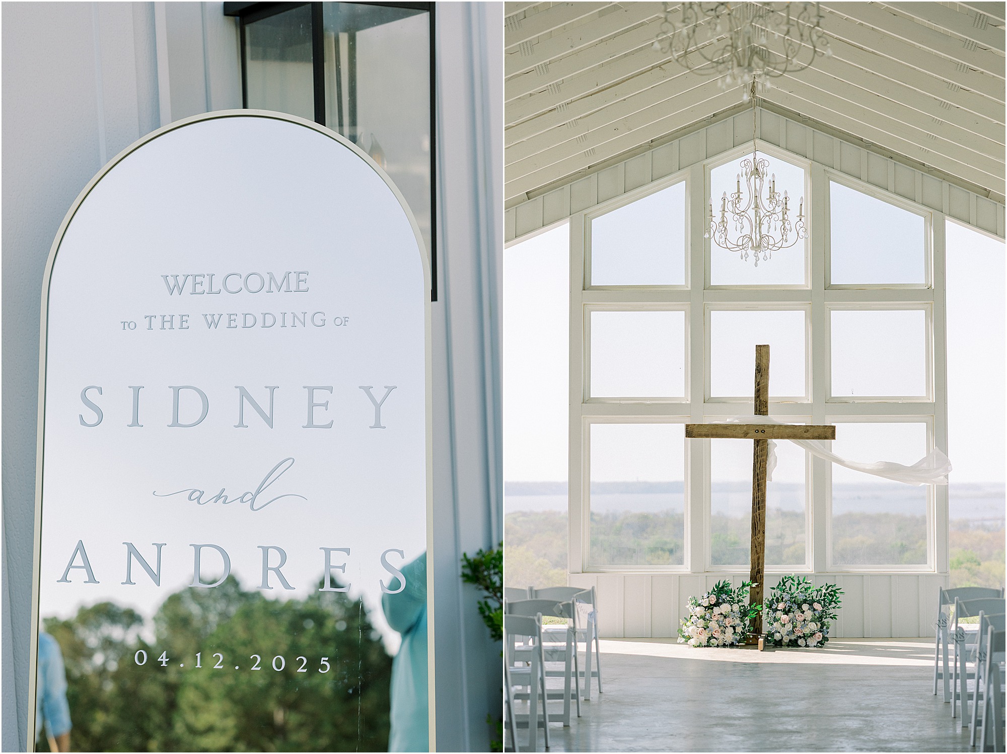 The outdoor chapel and ceremony details at Lakeview Hills wedding venue on a glowy Spring wedding day.
