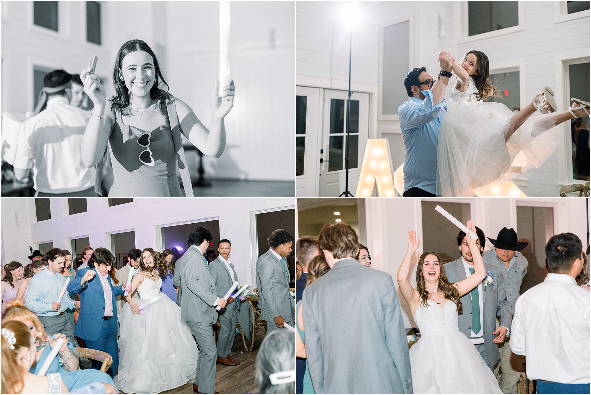 Wedding guests dancing at Lakeview Hills wedding venue in Oklahoma.